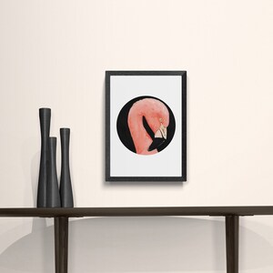 Flamingo Downloadable Print - Art Print, Original Art Print, Home Decor, Wall Art, Abstract Print, Unique Gift, High quality A3 & A4