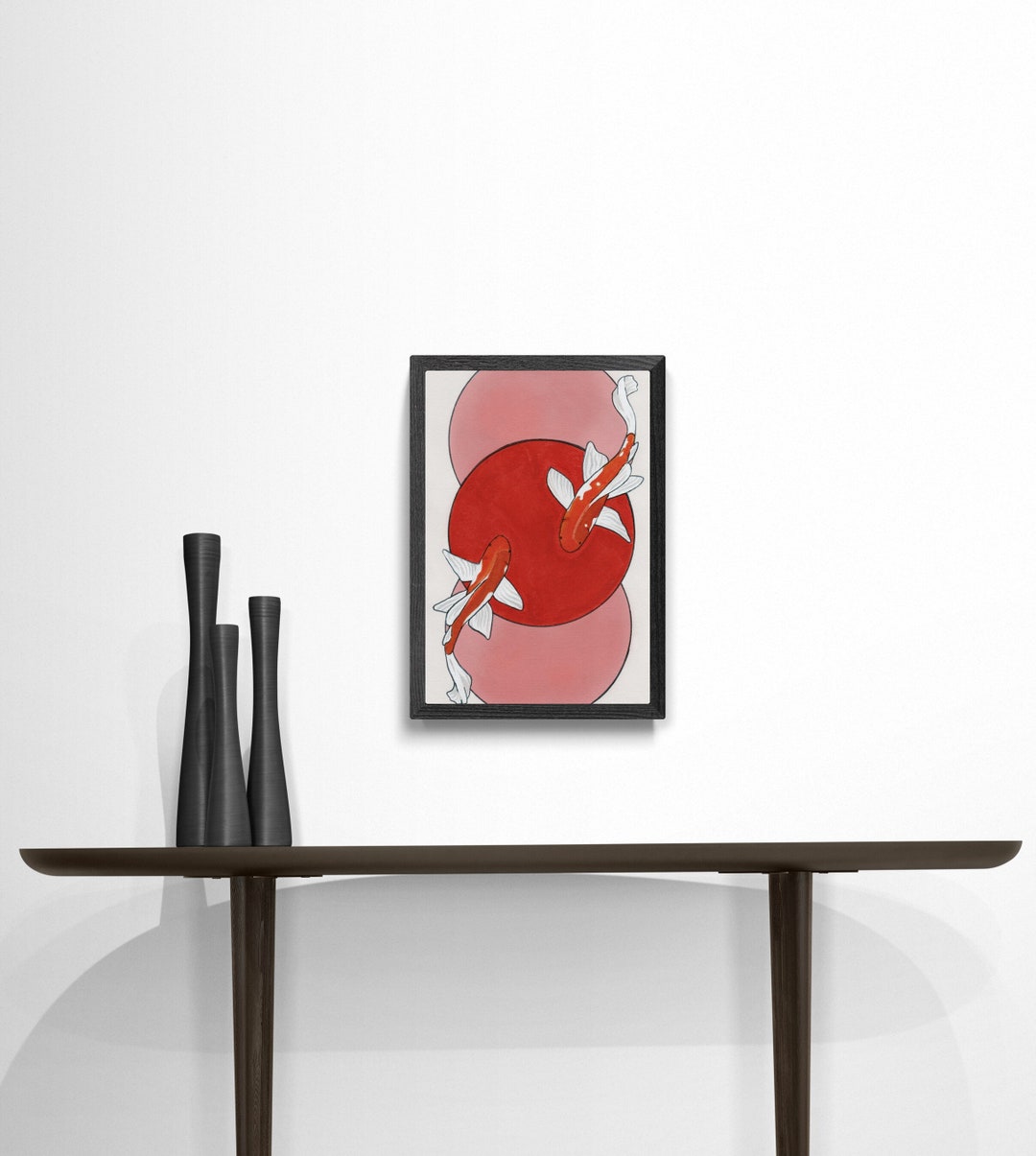 Pink Koi Original Art Downloadable Print Hand Painted Etsy