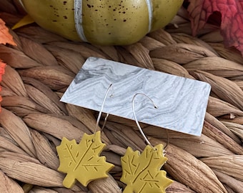 Fall Leaf Hoop Earrings