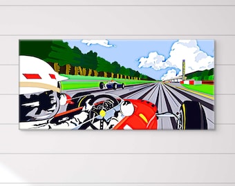 1960s Formula 1 Canvas Art: Vintage Grand Prix Car Pop Art
