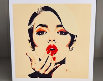 Pop Art Greeting Card: Chic Colourful Retro Design