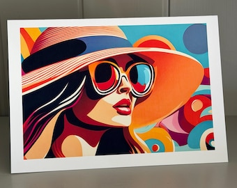 Pop Art Birthday Card: Chic Colourful Retro Design