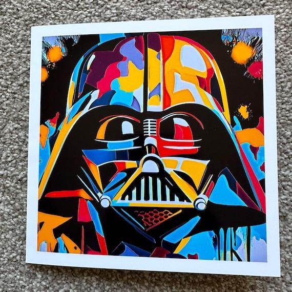 Darth Vader Greeting Card: Colourful Pop Art Star Wars Design - Etsy