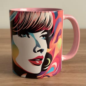 May include: A white ceramic mug with a black handle and the text "But First, Coffee" in a handwritten style. The mug is on a white surface. The mug is 10 cm tall.