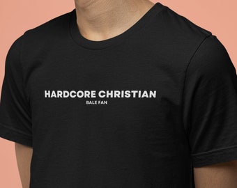 Hardcore Christian Bale Fan T-shirt, grappig Hardcore Christian Shirt, Christian Bale Shirt, Minimalistische Sarcastische Kleding, Look Closer Shirts