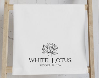 White Lotus Resort & Spa Hand Towel, Cotton/Polyester Washcloth Inspired By The White Lotus HBO TV Show, Gift Idea For White Lotus Show Fans