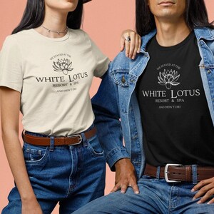 White Lotus Resort & Spa Couples Souvenir T-Shirt, Funny T-Shirt Inspired By The White Lotus HBO TV Show, Crewneck Unisex Shirt Gift Ideas