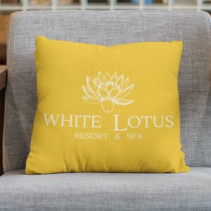 White Lotus Resort & Spa 16&quot; x 16&quot; Spun Polyester Square Pillow, Perfect Gift Idea For The White Lotus HBO Tv Show Fans, White Lotus Merch