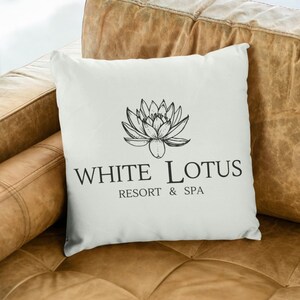 White Lotus Resort & Spa 16&quot; x 16&quot; Spun Polyester Square Pillow, Perfect Gift Idea For The White Lotus HBO Tv Show Fans, White Lotus Merch