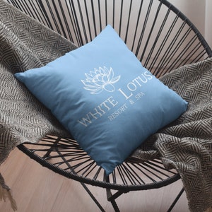White Lotus Resort & Spa 16&quot; x 16&quot; Spun Polyester Square Pillow, Perfect Gift Idea For The White Lotus HBO Tv Show Fans, White Lotus Merch