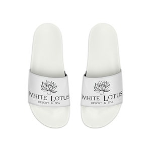 White Lotus Resort & Spa Womens Slide Sandals, Inspired By The White Lotus HBO TV Show, White Lotus Gift Idea, The White Lotus Girls Sandals