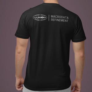 Lumon Industries Makrodaten Refinemint Back Print T-Shirt, Unisex-T-Shirt, inspiriert von Severance TV-Show, tolle Geschenkidee für Severance Fans