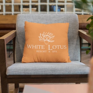 White Lotus Resort & Spa 16&quot; x 16&quot; Spun Polyester Square Pillow, Perfect Gift Idea For The White Lotus HBO Tv Show Fans, White Lotus Merch