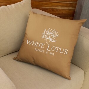 White Lotus Resort & Spa 16&quot; x 16&quot; Spun Polyester Square Pillow, Perfect Gift Idea For The White Lotus HBO Tv Show Fans, White Lotus Merch