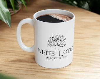 Taza de café de cerámica de 11 oz de White Lotus, taza de café del exitoso programa de televisión The White Lotus, gran idea de regalo para fanáticos y espectadores de White Lotus