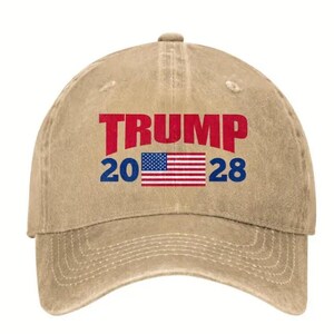 Trump 2028 USA Flag Baseball Cap Casual Dad MAGA