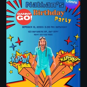 Editable Danny Go Birthday Party Invite Trains Birthday Invitation Digital Invite Toddler Invitation Template Toddler Birthday Theme