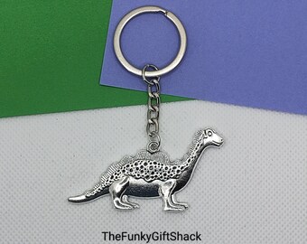 Dinosaur Keychain, Personalised Dinosaur Keyring, Custom Keyring,  Animal Bag Charm, Animal Present, Unique Gift for Girlfriend, Cute