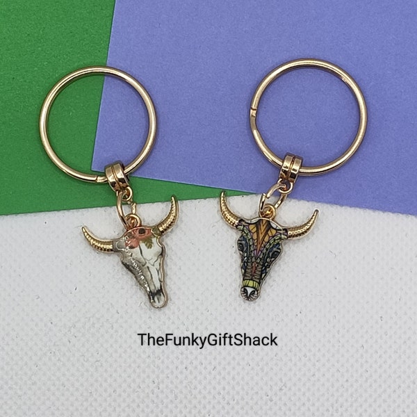 Bull Skull Keychain