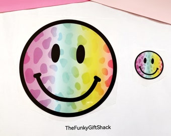 Rainbow Smiling Face Iron on Transfer