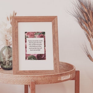 Jean 3 :16, Dieu a tant aimé le monde | Verset biblique imprimable, décor d’affiche chrétienne, impression des Écritures