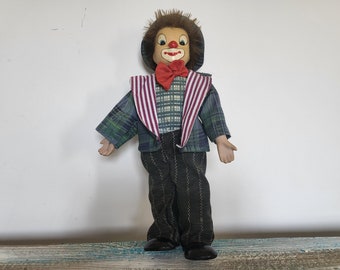 Bezaubernde Retro-Porzellan-Zirkusclown-Puppe – Sammler-Retro-Figur mit handgefertigter Kleidung, Vintage-Retro-Figur, Spielzeug zum Sammeln, Geschenk