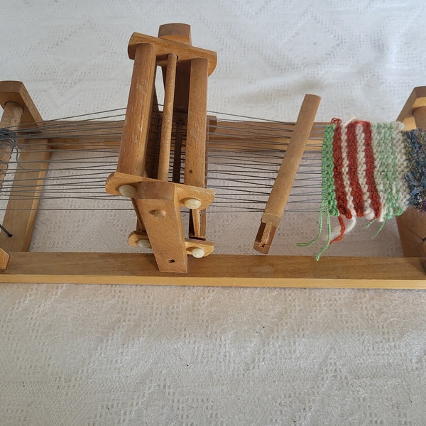 Vintage Tabletop Wooden Loom, Antique Small Loom, Hand Loom, Weaving Machine, Decorative Loom, Home Loom, Silent Loom, Home Decor