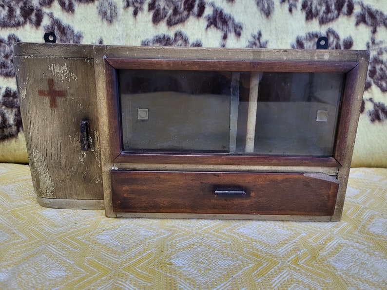 Vintage Wall Medicine Wooden Pharmacy Pharmacy Etsy