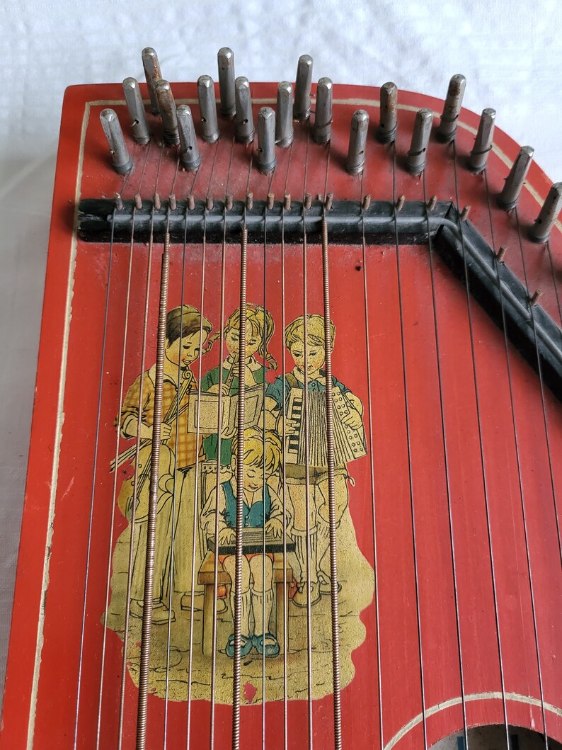 Antique German Stringed Musical Instrument Zither, Jubel Tone Brand