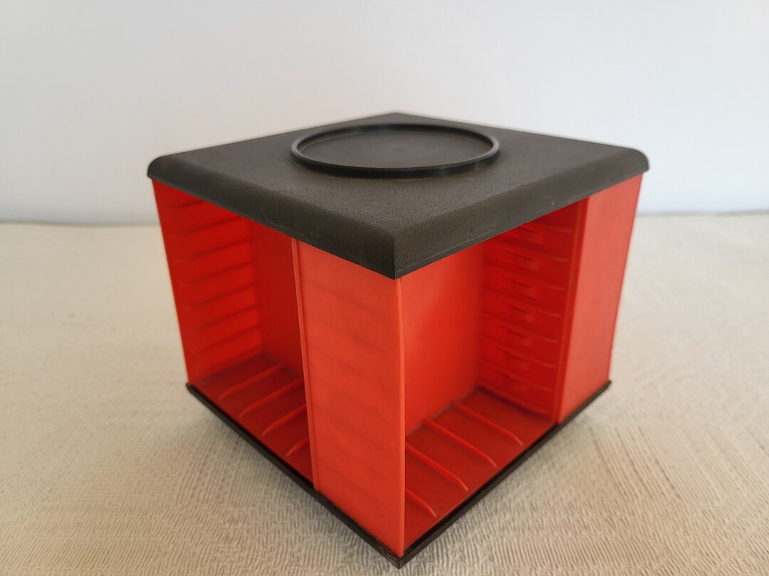 Vintage Rotating Cassette Holder, Audio Cassette Storage, Retro