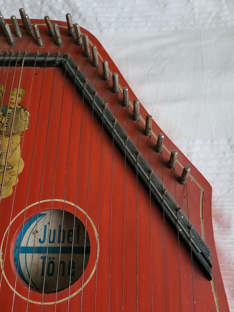 Antique German Stringed Musical Instrument Zither, Jubel Tone Brand