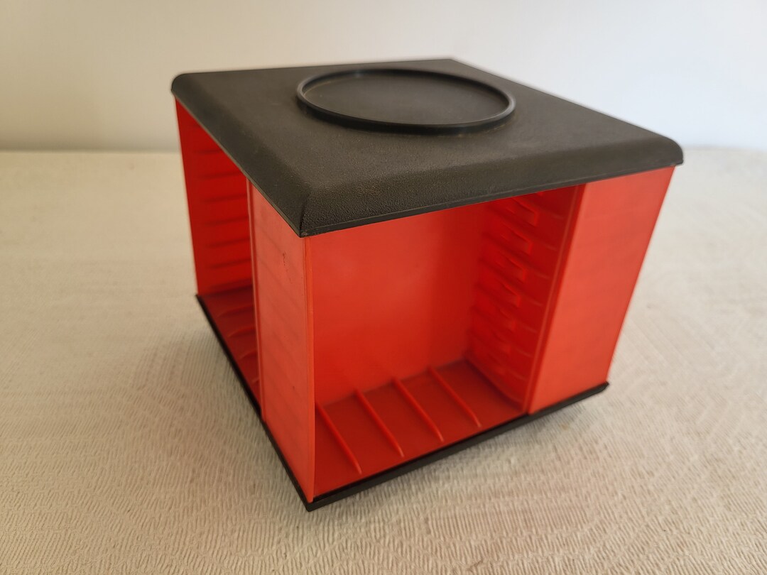 Vintage Rotating Cassette Holder, Audio Cassette Storage, Retro