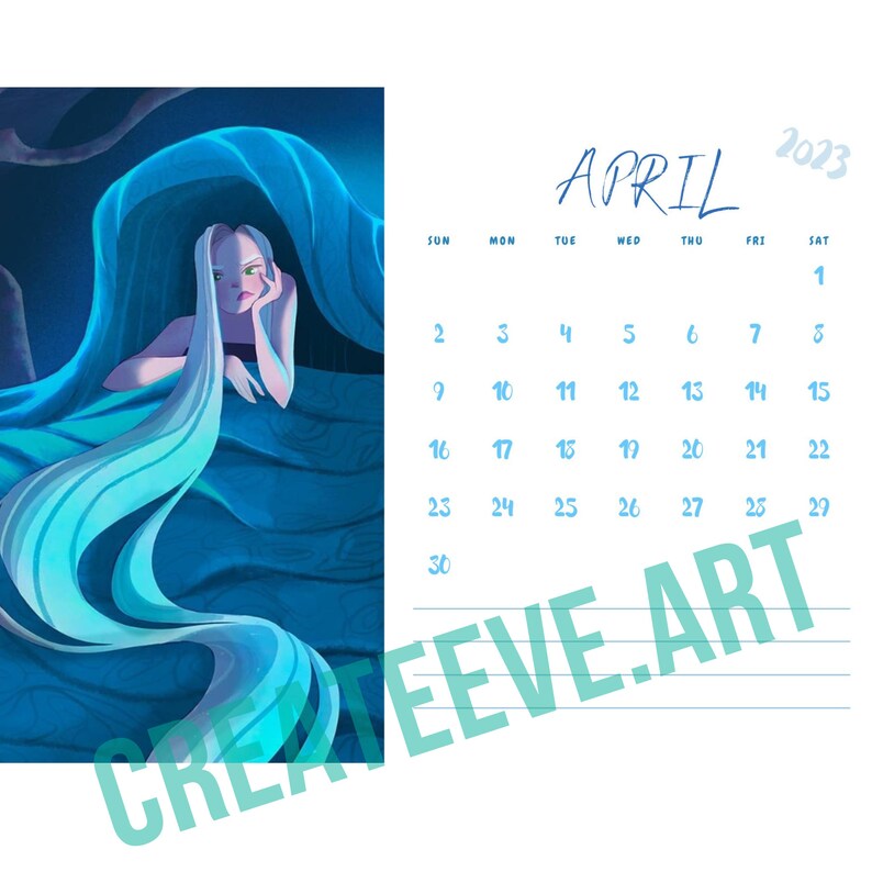 Anime Calendar 2023 With Printable With Notes, Anime, Cartoon Calendar ...