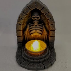 DRAGONLOCK Dungeon Flickering LED Skeleton Statue Brazier image 1