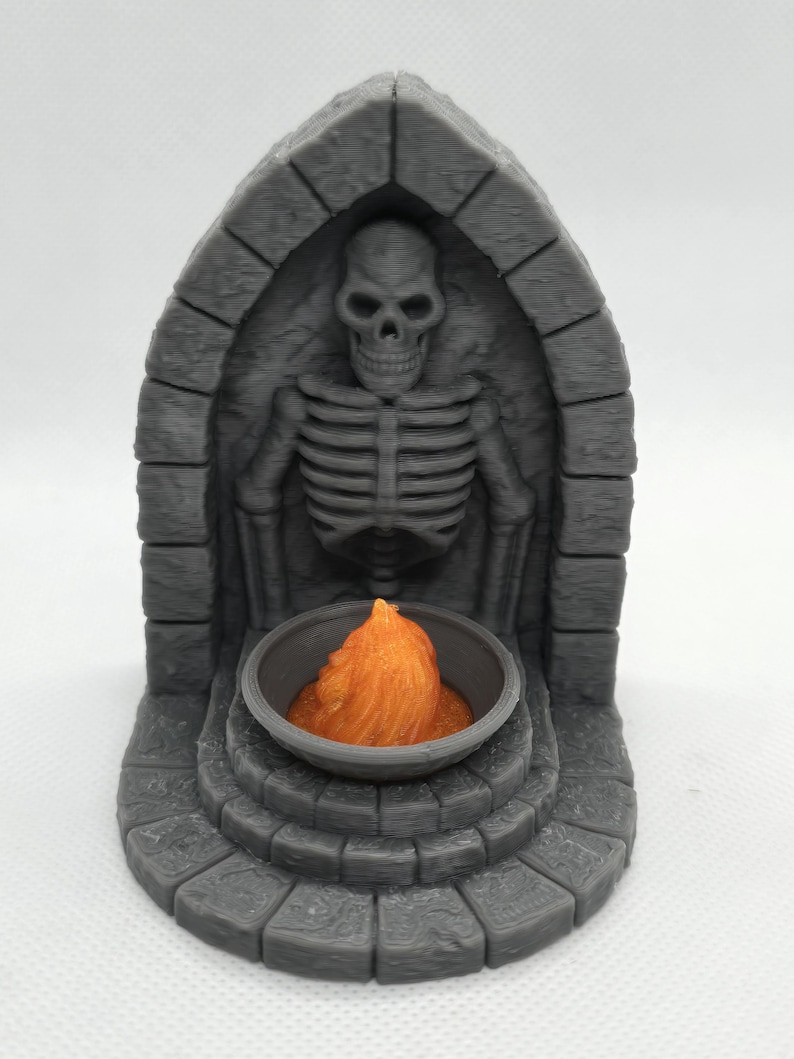 DRAGONLOCK Dungeon Flickering LED Skeleton Statue Brazier image 2