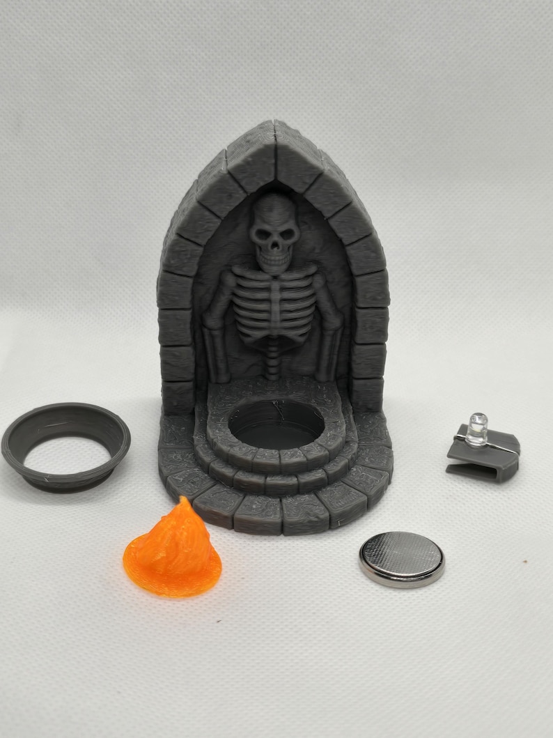 DRAGONLOCK Dungeon Flickering LED Skeleton Statue Brazier image 6