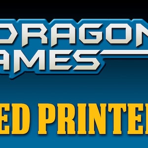 May include: A red dragon logo with the text "FAT DRAGON GAMES" in white and a blue background. Below the logo is the text "LICENSED PRINTER" in yellow.