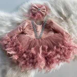 Abito per il primo compleanno, abito da damigella in tulle, abito da principessa per bambina, abito da concorso per bambina, abito da concorso di Natale con pizzo, abito in tulle