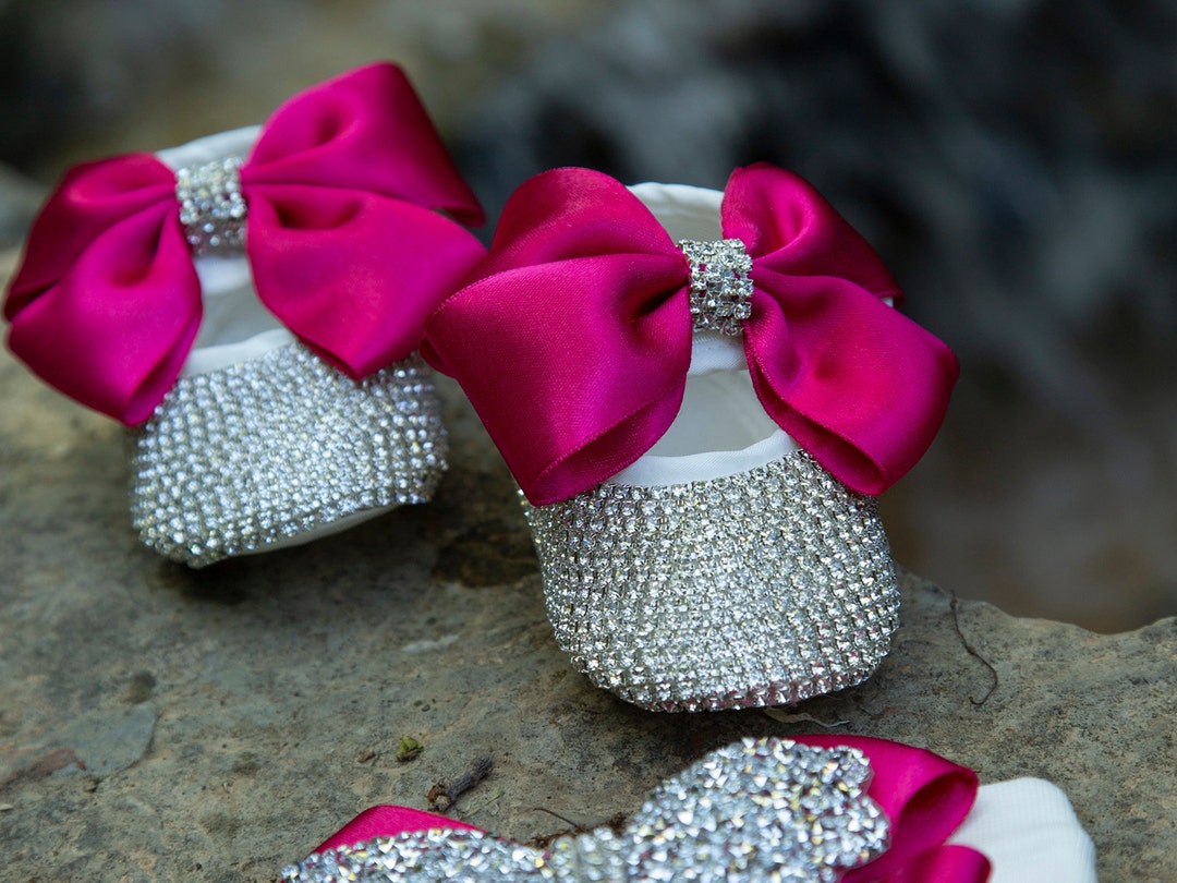 Luxury Rhinestone Newborn Baby Shoes Crystal Hospital Coming Home ...