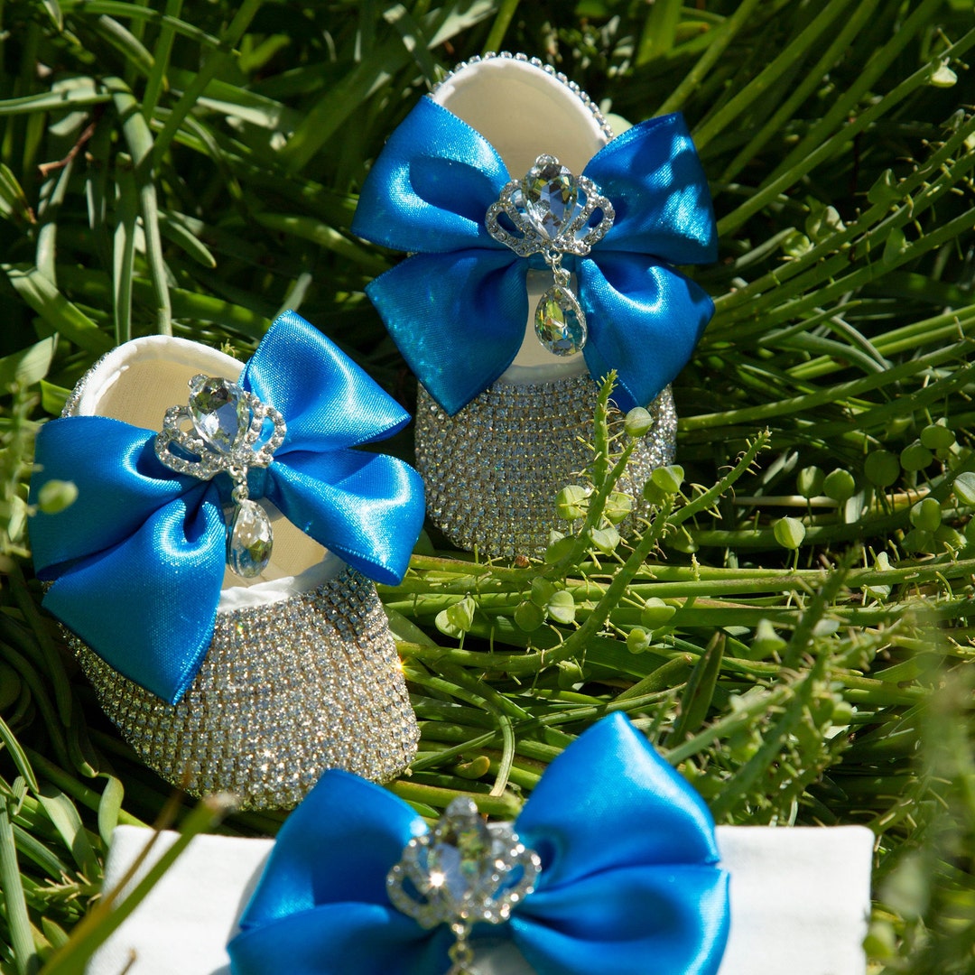 Blue Baby Gift Shoes,baby Girl Baptism Shoes - Baby Girl Christening ...