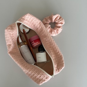 Süße große Kosmetiktasche mit Haargummi, Kosmetiktasche, Kulturbeutel, Kulturbeutel, einzigartige Brautjungfer Geschenke