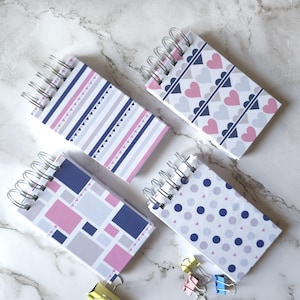 Mini Notebook Set of 4: Pocket Journals, Laminated Hardcover, 3x5