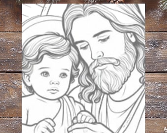 Jesus Loves Children Coloring Page: Christian Art (PDF, JPEG, PNG)