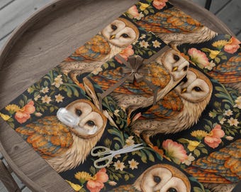 William Morris Owl Wrapping Paper | Autumn Bird Gift Wrap
