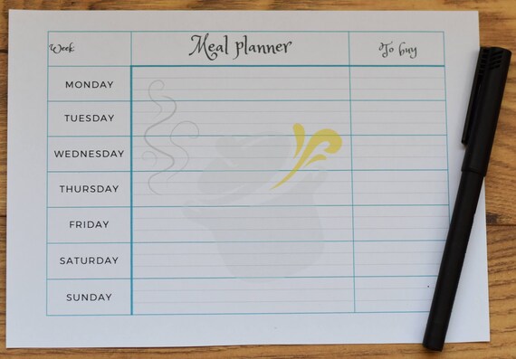 Printable WEEKLY MEAL PLANNER Pdf Download - Etsy
