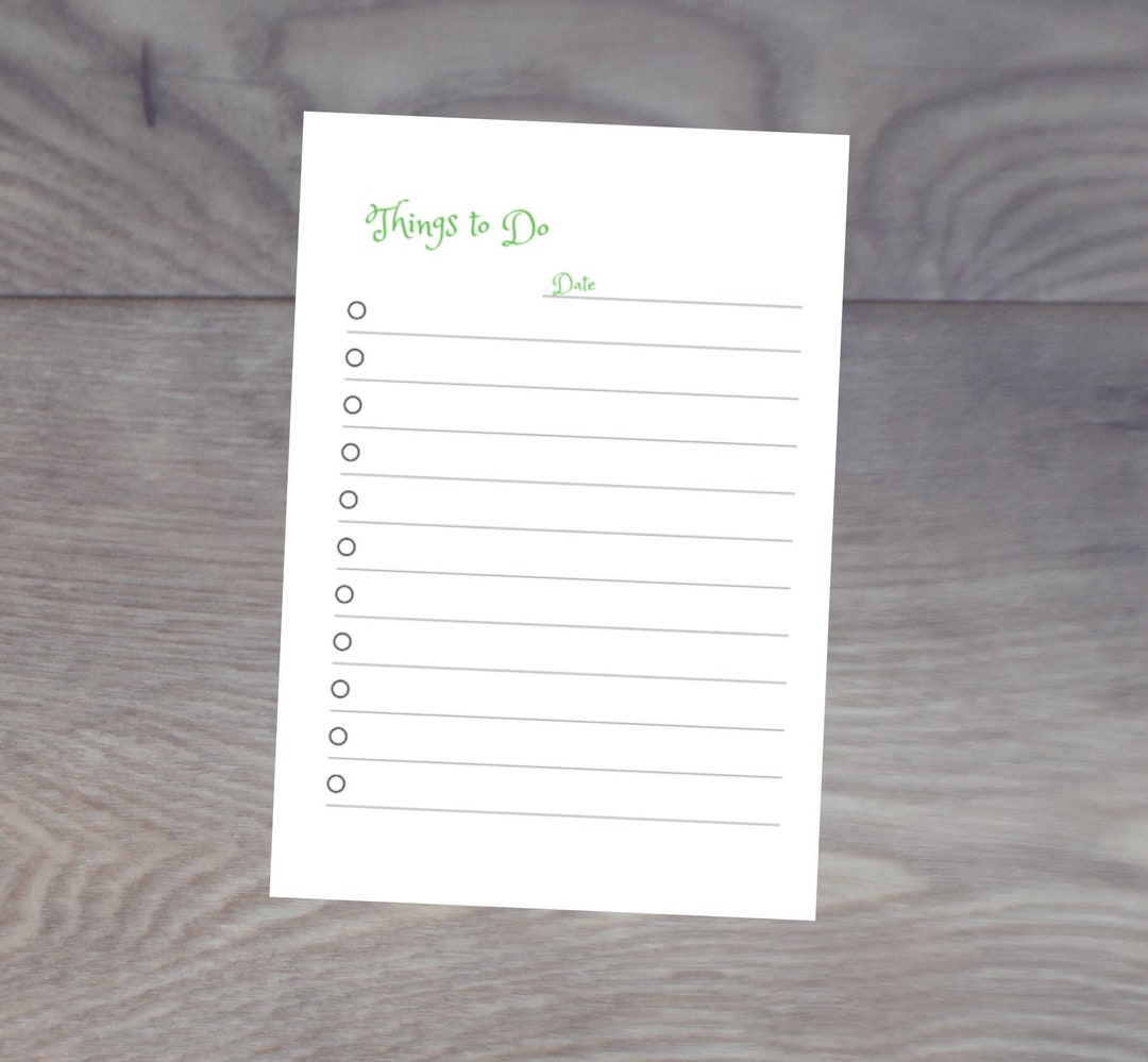 Printable THINGS TO DO List Colours Design Pdf Download - Etsy