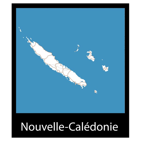 Carte géographique en bois de la Nouvelle Calédonie