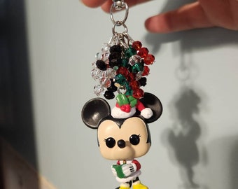 Charm para bolso/llavero de Minnie navideño