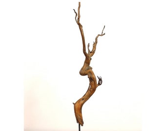 Singing Lady (Holzkunst, Deko, Holzskulptur)  (H/B/T - 42x5x8)