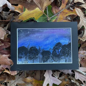 Violet Sky Impressionist Watercolor Original